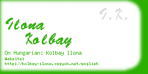 ilona kolbay business card